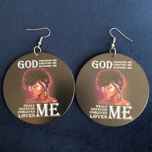 Women’s Ethnic Earrings God Designed Me etc. Juneteenth